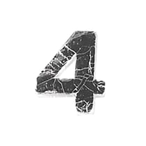 Chiffres en cire - 4 - , argent, 9mm, 2 pces