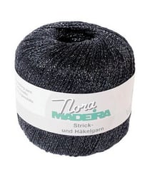 Fil à crocheter et à tricoter métallisé Nora Madeira - 25GR 380 Noir
