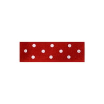 Disquette 25m ruban double face à pois rouge 15mm