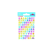 80 Stickers Alphabet - Arc-en-ciel - 1 cm