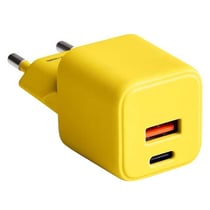 Forever Chargeur Secteur Rapide USB-A 18W QC / USB-C 30W PD Compact GaN Jaune