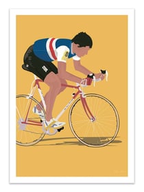 Affiche 50 x 70 cm -  Cycliste - LPX Illustration