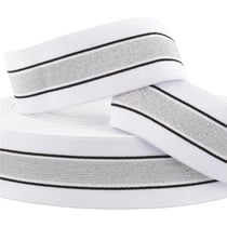 Bobine 22m Elastique bandes métal 40mm blanc