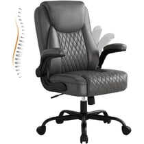 Fauteuil de bureau ergonomique - GTPLAYER - PU gris accoudoirs relevables