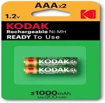 KODAK - Piles rechargeables - Ni-MH - AAA / LR03 - 1000mAh - pack de 2