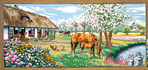 Canevas Pénélope Antique Le bocage fleuri 65x130cm