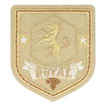 Ecusson thermocollant sport classique beige 5cm x 4,5cm