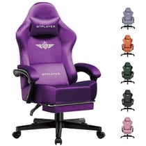 Chaise gaming ergonomique GTPLAYER - Velours - Violet foncé - 53 x 49 x 131 cm