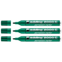 Lot de 3 marqueurs permanents - EDDING - Pointe ronde 1,5-3 mm - Vert - Corps aluminium