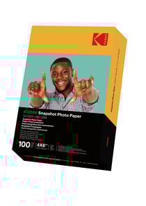 KODAK Papiers Photo Instantanés - Pack de 100 feuilles de papier photo - Format 102x152mm) - Finition brillante - 180 gsm - Compatible avec imprimantes jet d'encre