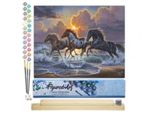Peinture par Numéro Figured'Art - Trio de Chevaux - Kit de Loisir Créatif DIY Numéro d'Art Complet - 40x50cm toile roulée + châssis en bois à monter