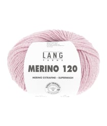 Pelote de laine à tricoter MERINO 120 - Lang Yarns Flamant/Blanc Mouliné (151)