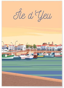 Affiche Île d'Yeu - Port Joinville | A3 : 29,7x42cm
