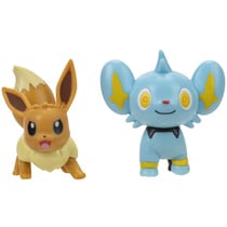 Coffret 2 pokemon battle figure evoli + lixy - pokemon - figurine action - bandai