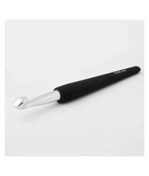 Crochet en aluminium argenté avec poignée souple N° 4 à N°12 - Knitpro taille n°4