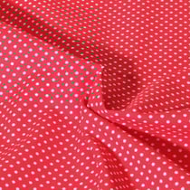 Tissu Popeline de Coton Carmella à pois blanc sur fond Rouge - Au mètre