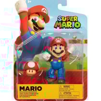 Mario avec super champignon : figurine super mario 10 cm - figurine nintendo articule - jakks