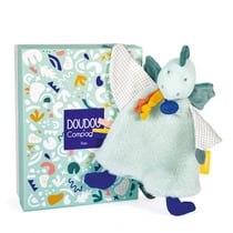 Doudou plat dinosaure vert Filou - 25 cm - Doudou et compagnie
