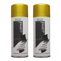 Lot de 2 bombes de peinture - jaune gold - AMT