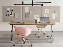 Bureau Pliant Marron et Noir Structure en Métal Rectangulaire à Roulettes Mobile 180 x 60 cm Style Moderne