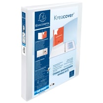 Classeur PP personnalisable Kreacover - 2 anneaux en D 30mm - A4 maxi - Blanc - x 10 - Exacompta