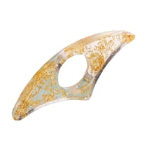 Bague de lecture en résine pailletée-forme arc dorée