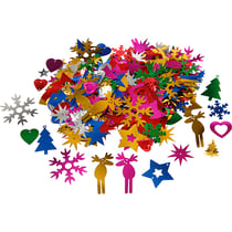 Sequins, dim. 8-50 mm, Couleurs vives, 400 gr/ 1 Pq.