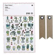 210 autocollants plantes d'intérieur + 20 étiquettes kraft Fanion