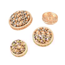 Bouton rond bijou couvert jaune