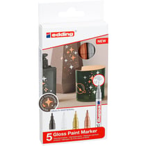Marqueur Peinture brillante 751 Etui de 5 Assortis métallisés 1-2 mm EDDING