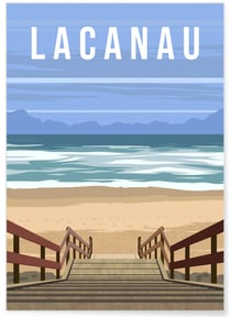 Affiche ville Lacanau | A3 : 29,7x42cm