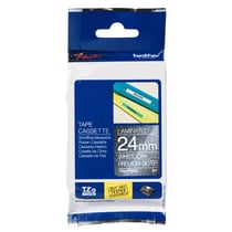 Ruban laminé argent blanc 24 mm - P-Touch - Brother
