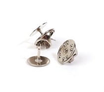 LOT 10 SUPPORTS DE PINS ARGENT LARGE 10MM