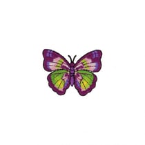 Ecusson thermocollant Papillon violet vert 4cm x 4cm
