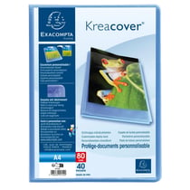 Protége-documents en polypropylène semi rigide Kreacover Chromaline 80vues - A4 - Bleu - x 10 - Exacompta