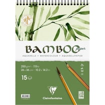Carnet - Aquarelle - 26 x 36 cm - Spirale - 15 feuilles - Clairefontaine - Bamboo