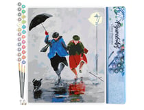 Peinture par Numéro Figured'Art - Promenade sous la pluie - Kit de Loisir Créatif DIY Numéro d'Art Complet - 40x50cm sans châssis en bois