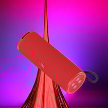 Enceinte Bluetooth Étanche Rouge Avec Lumières LED Et Son Puissant 95dB Rouge YONIS