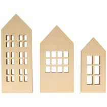 Maisons en bois à poser - 18 à 26 cm - 3 pcs