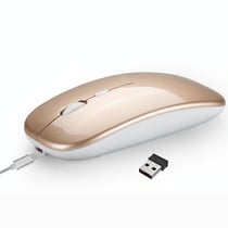 Souris Bluetooth Sans Fil Rechargeable Ultra Fine et Silencieuse Or Or YONIS