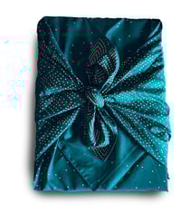 Papier Cadeau Réutilisable Emballage Furoshiki Coton Recyclé : Pôle Nord (Vert Sapin) (Taille L) 85x85 cm collection monochrome