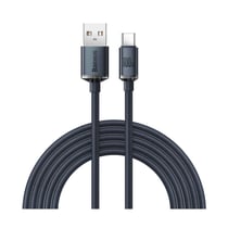 Baseus Câble USB-C vers USB-A 100W Série Crystal Shine Charge et Synchronisation 2m Noir