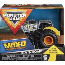 Monster jam rev 'n roar - vehicule echelle 1:43 - voiture jaune - spin master