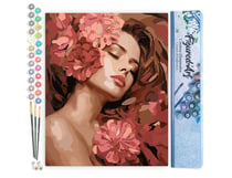 Peinture par Numéro Figured'Art - La Belle endormie aux camélias - Kit de Loisir Créatif DIY Numéro d'Art Complet - 40x50cm sans châssis en bois