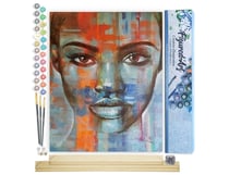 Peinture par Numéro Figured'Art - Regard de Femme - Kit de Loisir Créatif DIY Numéro d'Art Complet - 40x50cm toile roulée + châssis en bois à monter