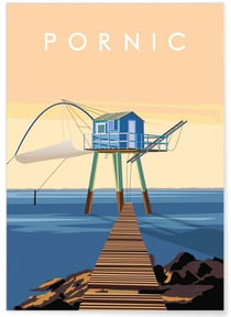 Affiche ville Pornic 3 | A3 : 29,7x42cm