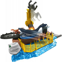 Coffret l'attaque du mosasaurus : 2 dinosaures combat + accessoires - dino - jurassic world - mattel hff11