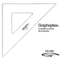 Graphoplex - Equerre 45° 3 bords droits 26 cm
