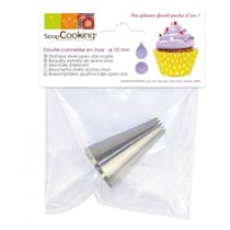 2 douilles pâtisserie inox - cannelée