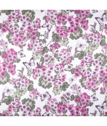 Tissu coton enduit géraniums de 160 cm de largeur Rose vendu par 50 cm